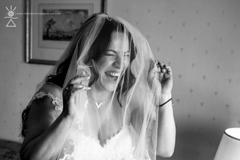 A wonderful bride smiling before her wedding ceremony